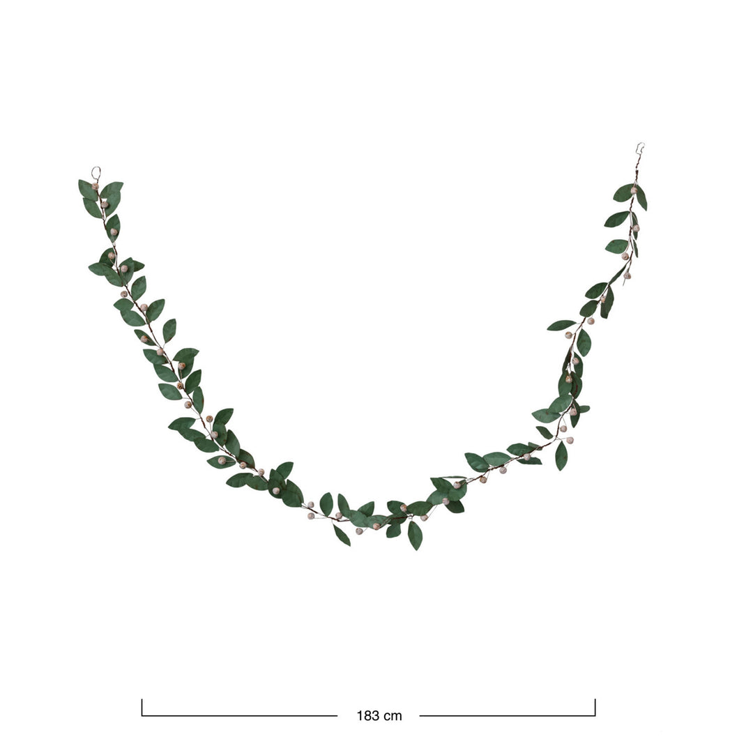 Guirnalda Metálica Hojas y Berries