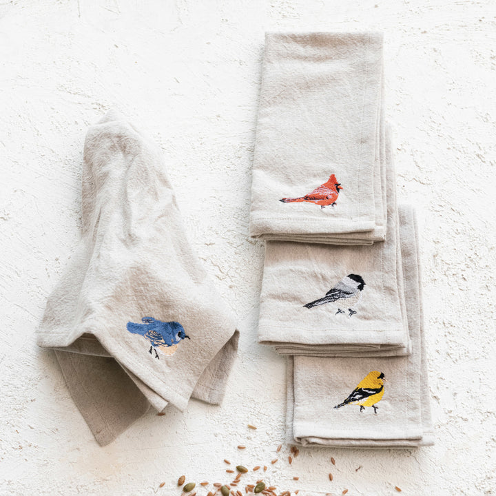 Set Servilletas Pájaros Bordados