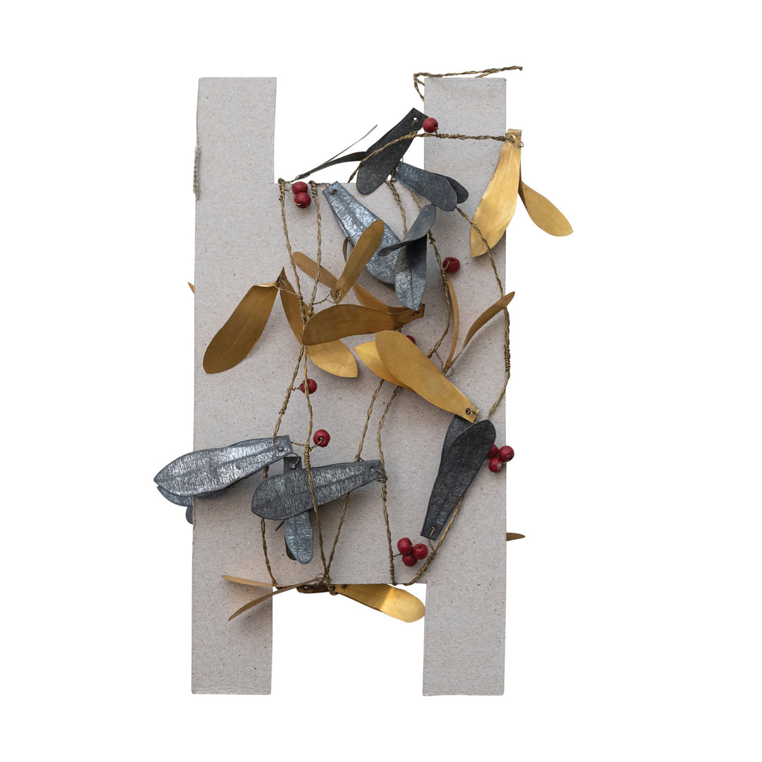 Guirnalda de Metal Hojas Dorado & Plateado