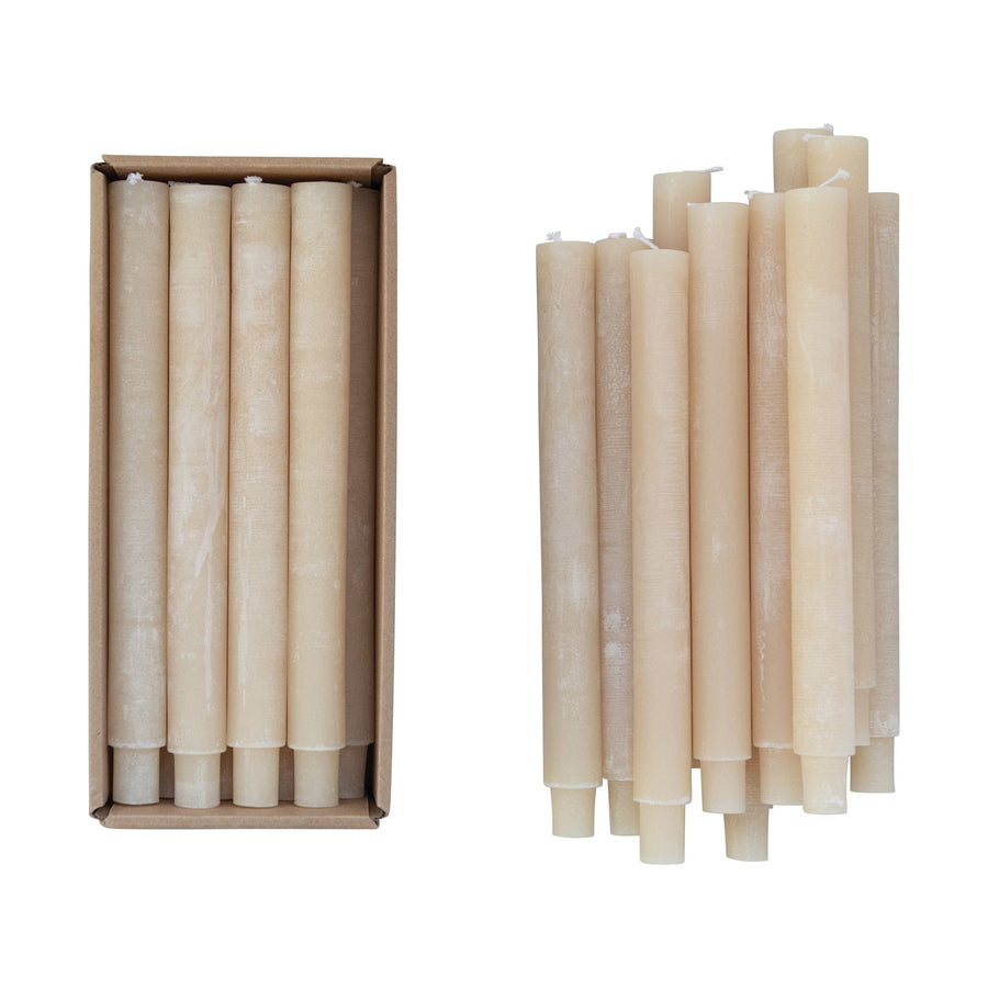 Velas cónicas sin aroma, acabado en polvo, set de 12