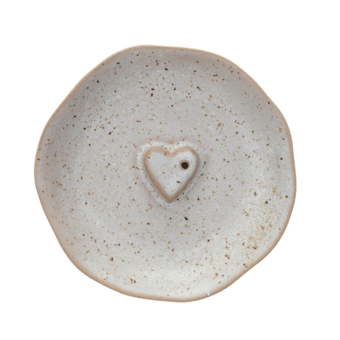 Incienso de gres con corazón en relieve (cada uno varía)