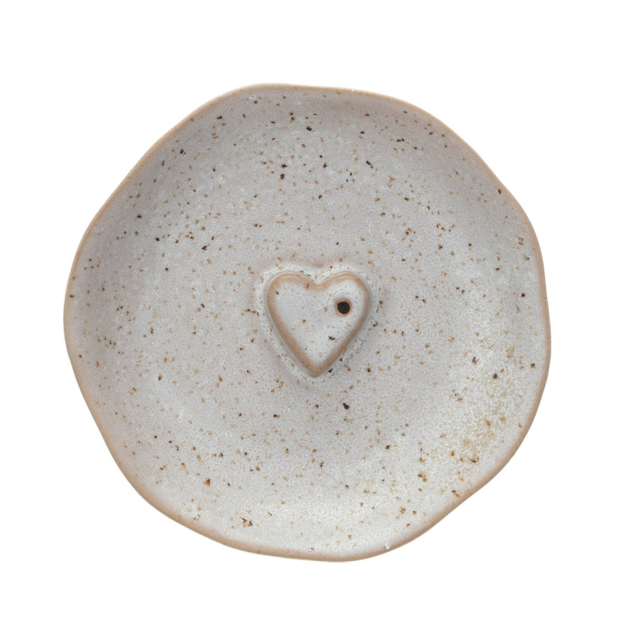 Incienso de gres con corazón en relieve (cada uno varía)