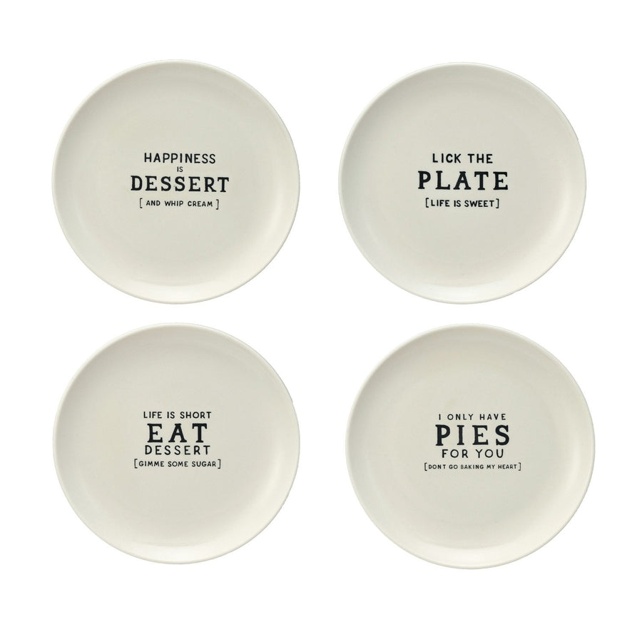 Plato de gres con frase en relieve de cera, 4 estilos ©