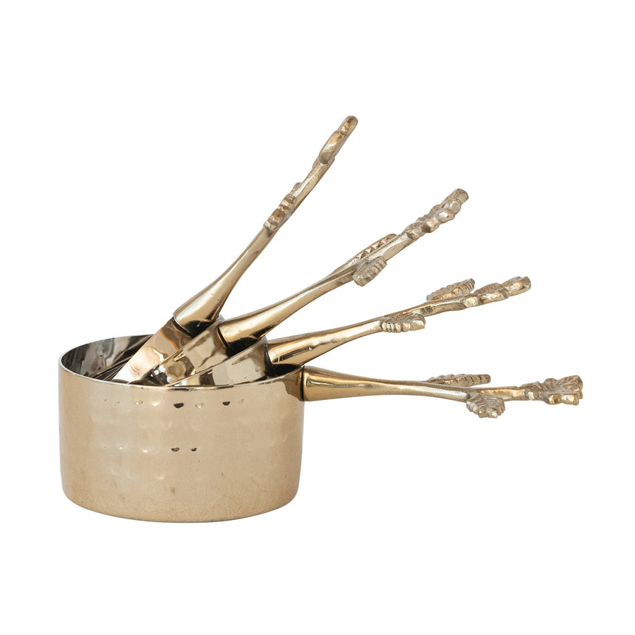 Set de 4 tazas medidoras de acero inoxidable y aluminio fundido