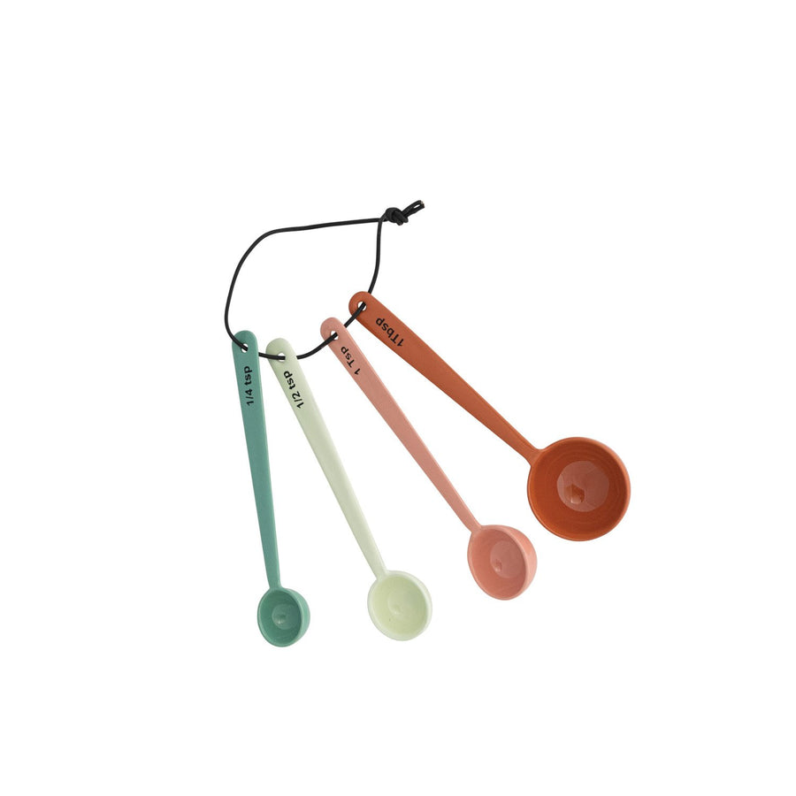 Cucharas medidoras de acero inoxidable esmaltado, 4 colores, set de 4