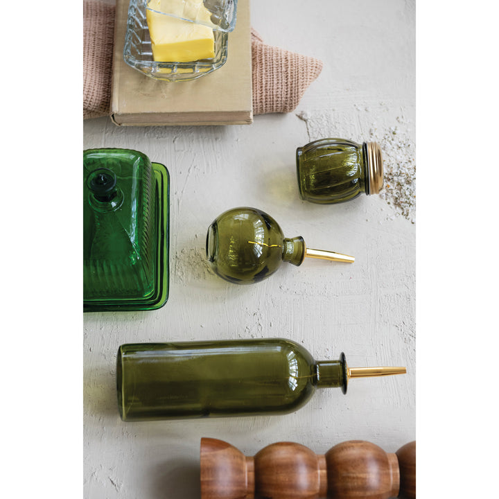 Especiero de Vidrio Verde Oliva