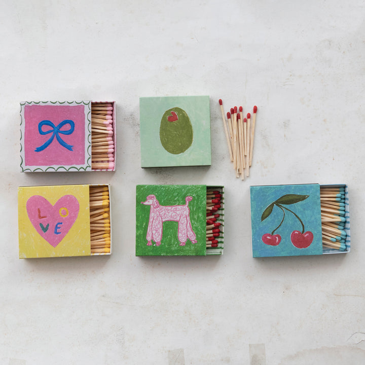 Fósforos en Caja Ilustración Play, 5 diseños
