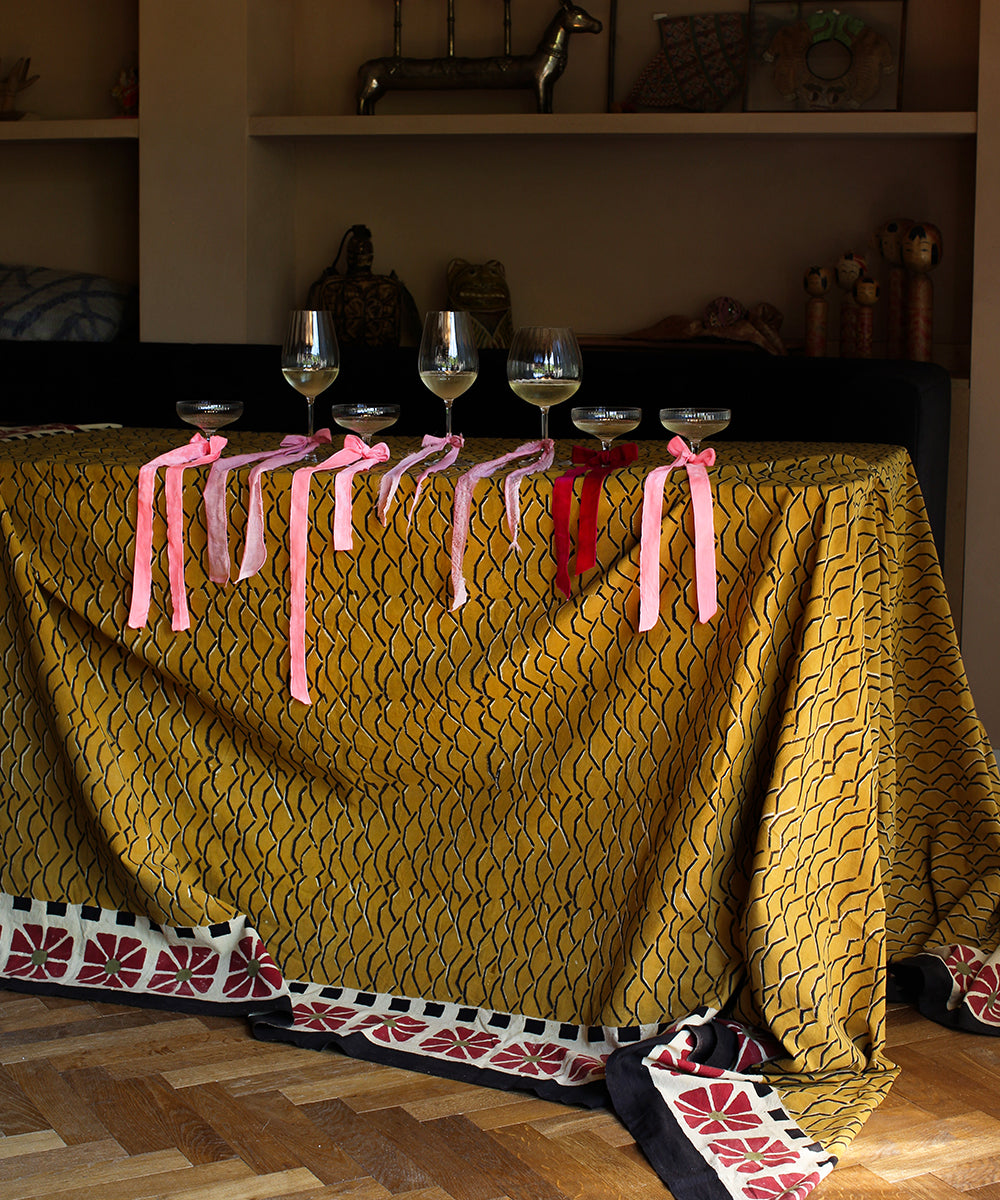 Mantel Block Print Erin 240 x 280 cm con Tote Bag