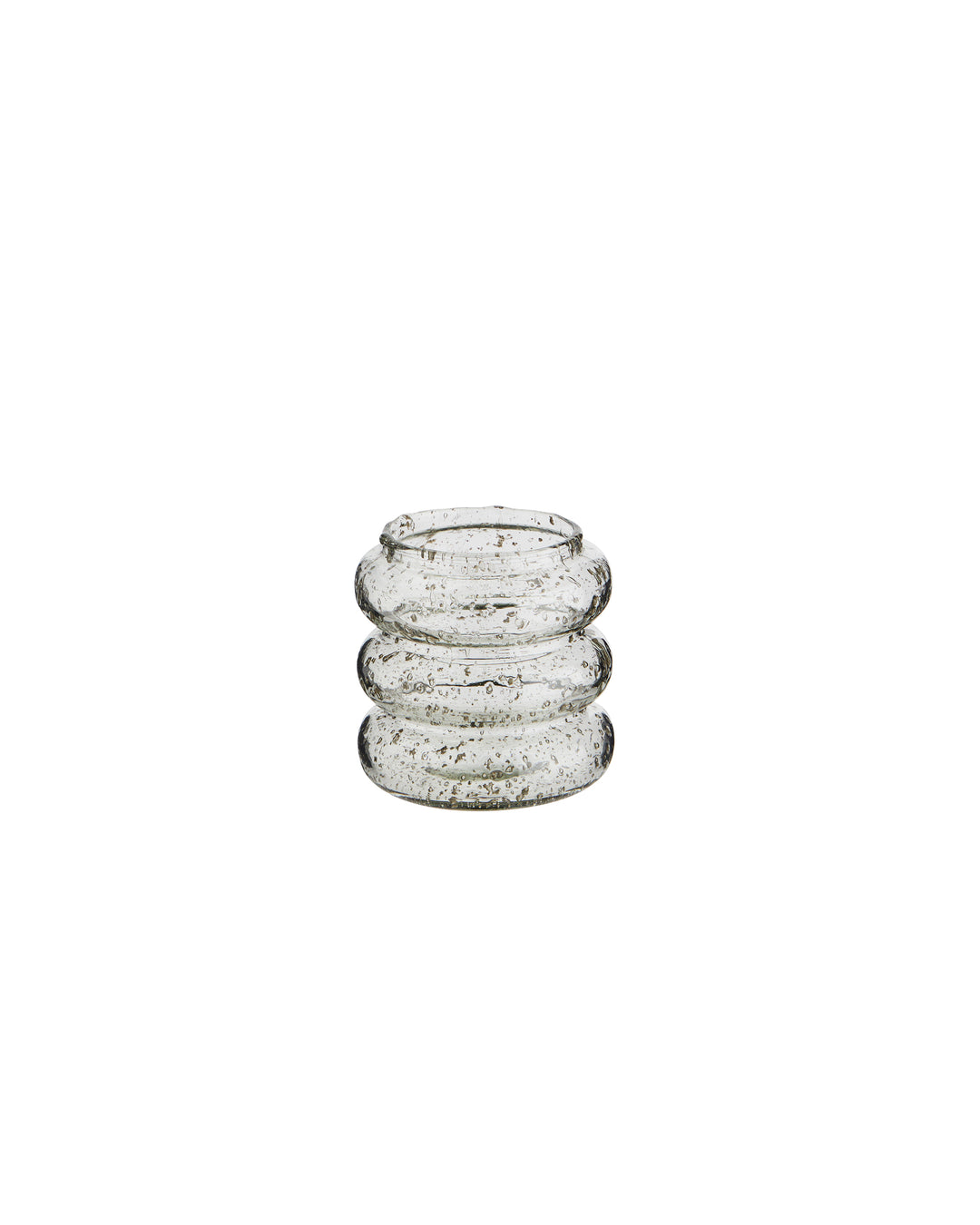 Florero Pequeño de Vidrio Burbujas y Anillos