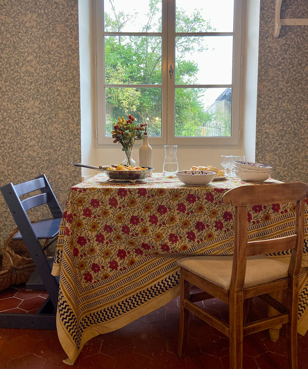 Mantel o Manta Block Print Evy, 2 tamaños