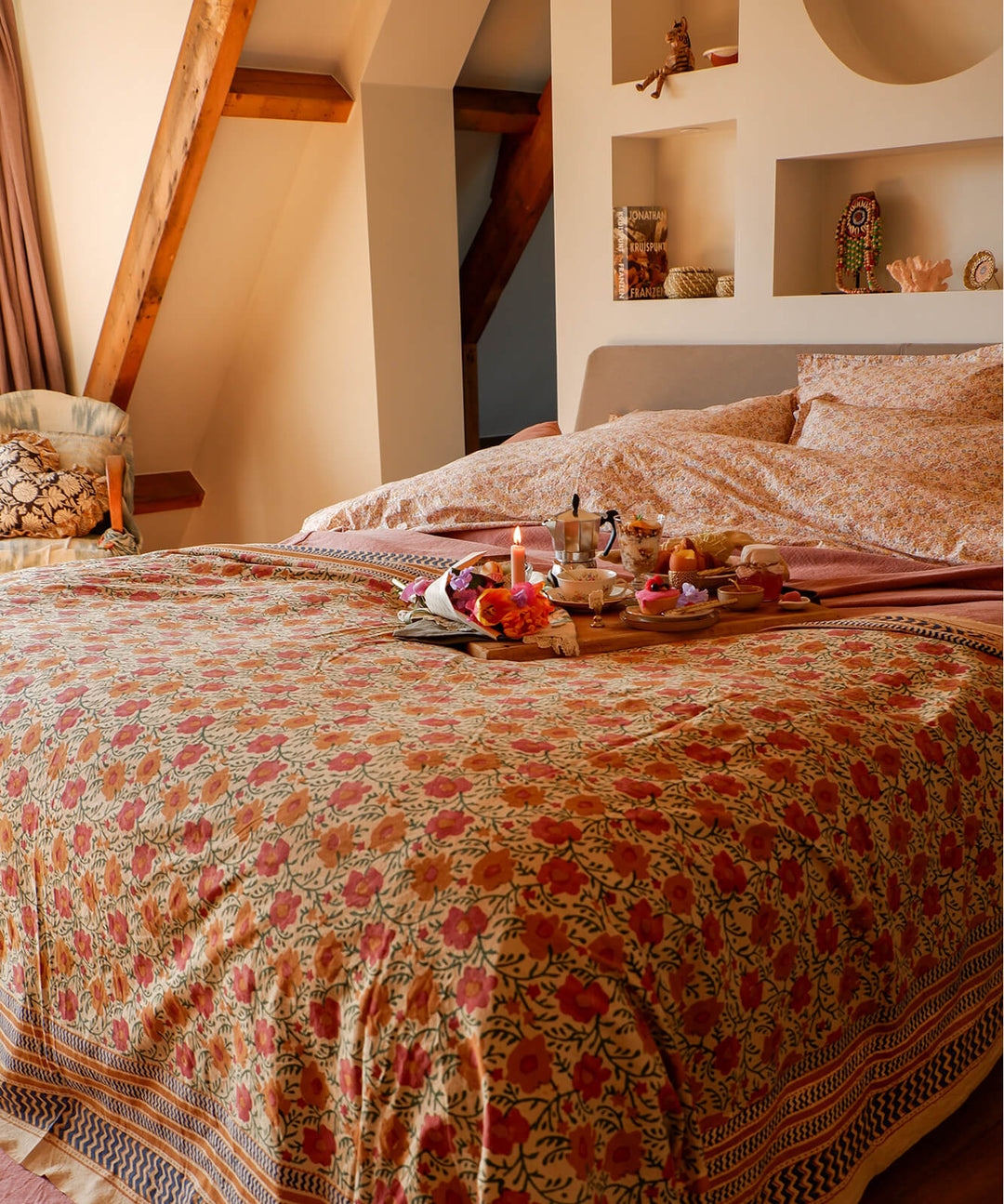 Mantel o Manta Block Print Evy, 2 tamaños