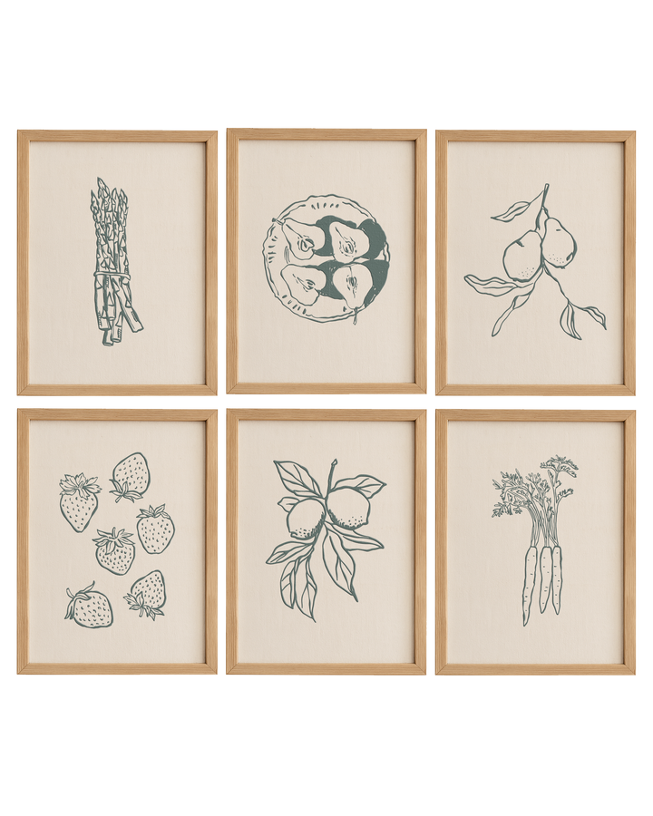 Cuadro Diseño Frutas y Verduras - 40 x 30 cm