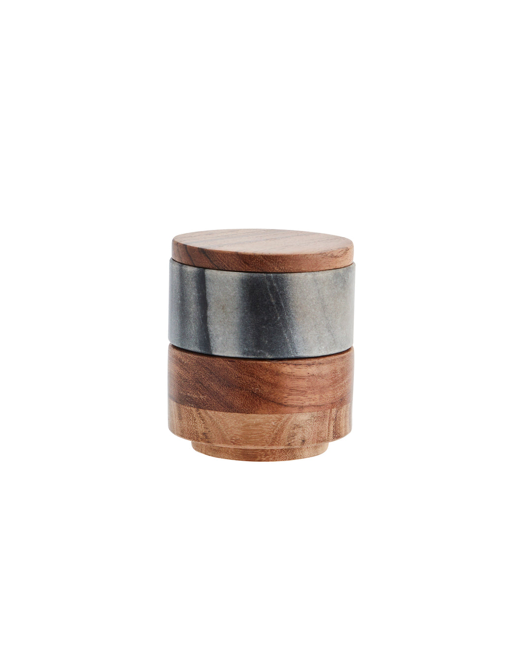 Salero o Especiero Apilable con tapa de mármol y madera, 2 colores