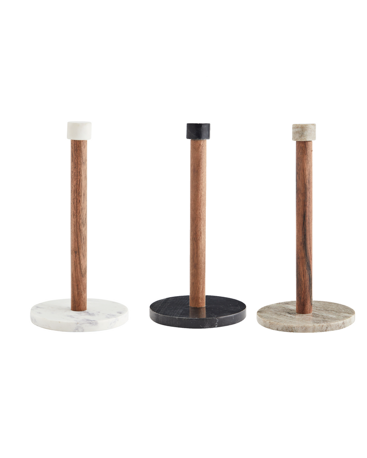 Portarollos de Papel de Madera y acentos en Mármol, 3 colores