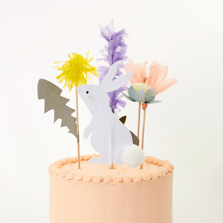 Topper para torta Conejos Florales