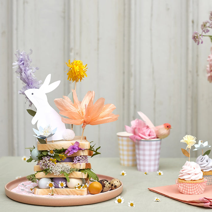 Topper para torta Conejos Florales