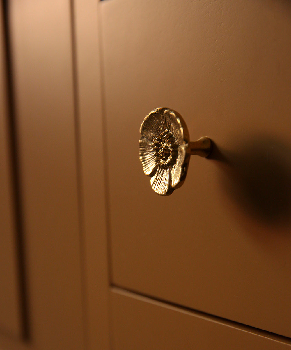 Tirador Bronce Flor Poppy