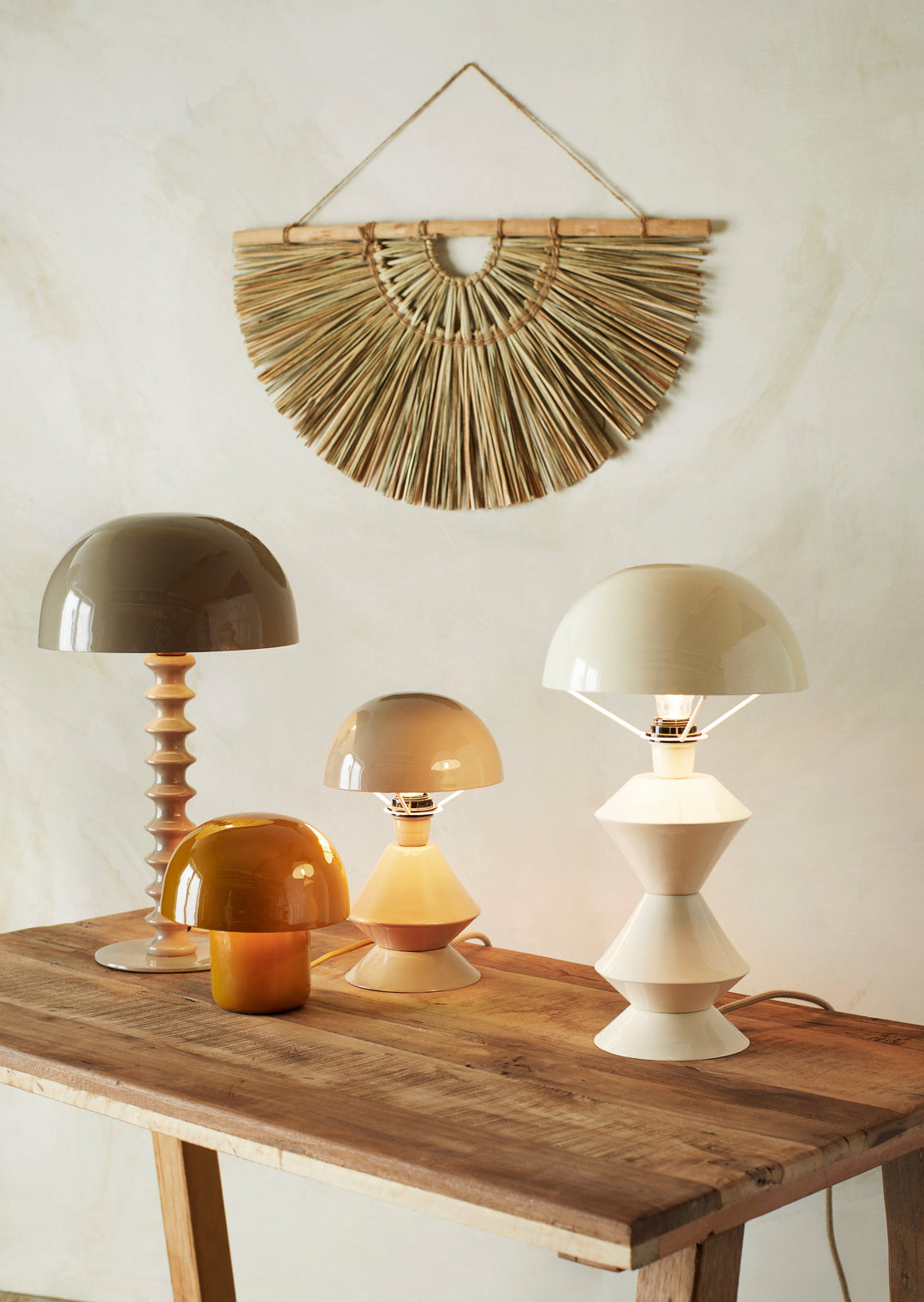 Lámpara Geométrica de Mesa Taupe S