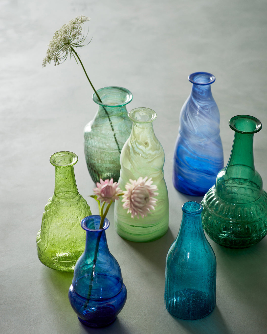 Botella Decorativa con Textura Verde