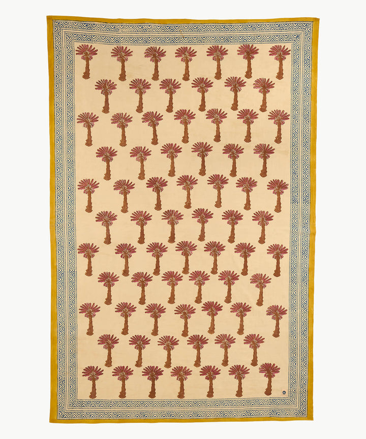 Mantel o Manta Block Print Palmeras 220 x 140 cm