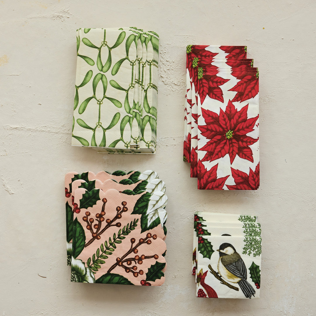Servilletas de Papel cóctel estampado Pajarito, 10 cm (50 un)