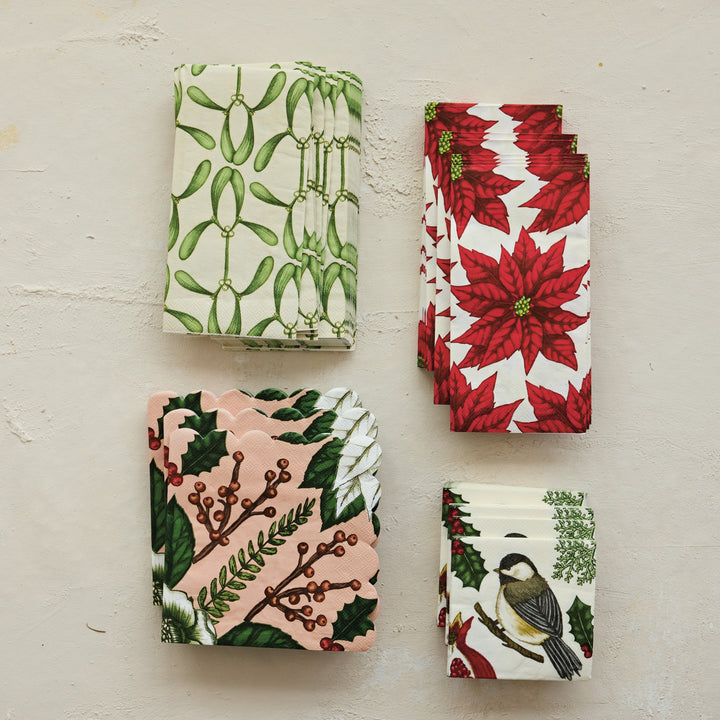 Servilletas de Papel cóctel estampado Pajarito, 10 cm (50 un)